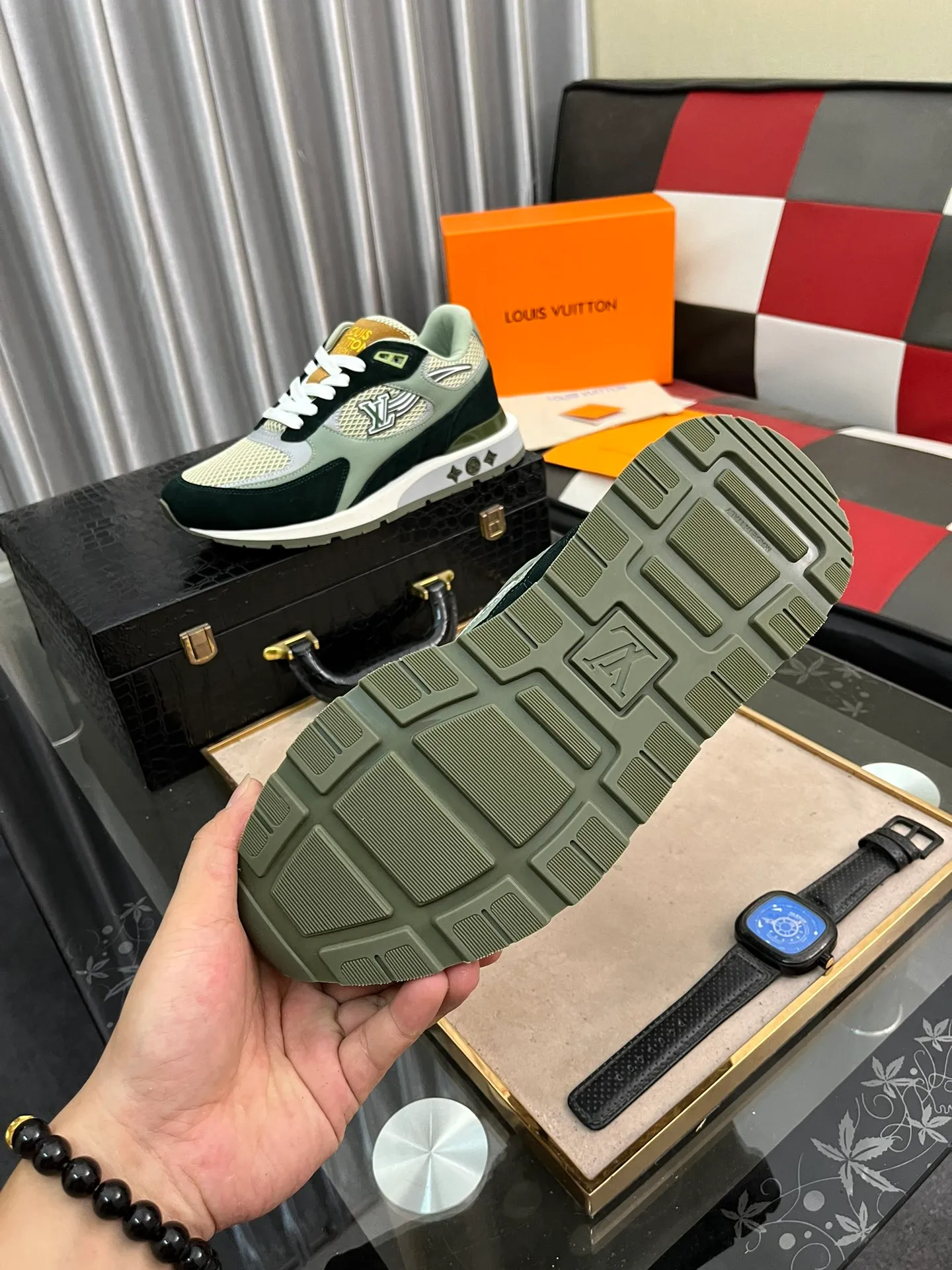 Men's Men's Shoes 💰660⌚️⌚️【LOUIS VUITTON) New 🍀LV Louis Vuitton*——LV classic dad shoes trendy shoes! Made of imported original soft calf leather, imported fly woven lining. Original wear-resistant rubber outsole! High quality products! Code number: 38-44